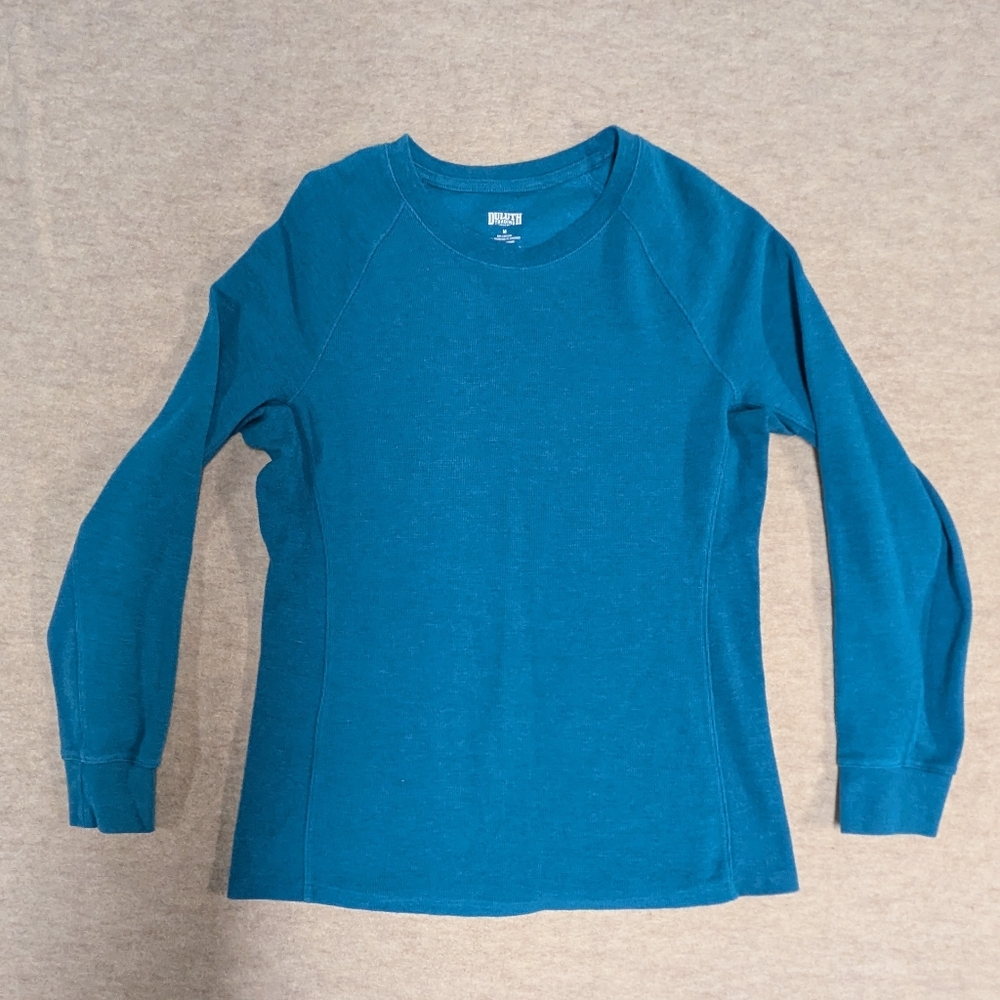 Duluth Women's Long Sleeve Waffle Thermal Shirt Brilliant Blue Size Medium